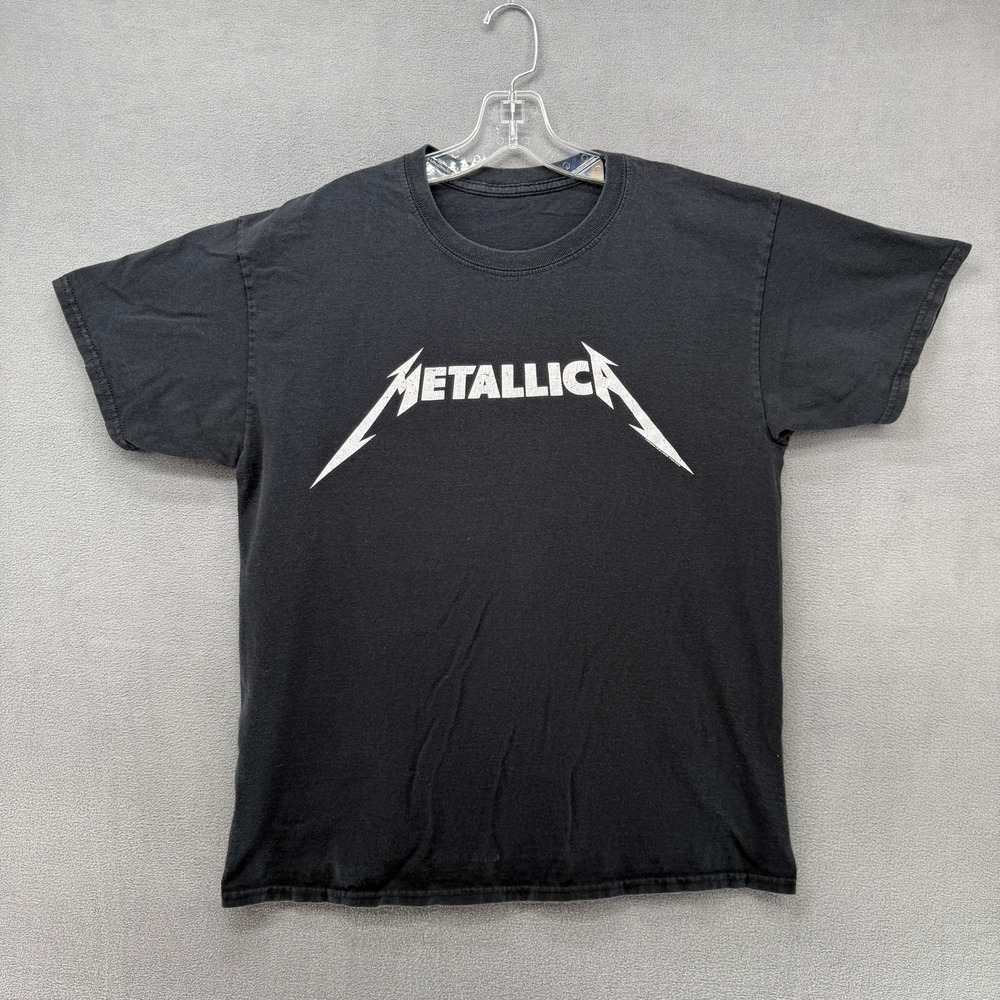 Vtg Metallica Band T Shirt Mens Medium Black Short Sleeve Graphic Tee‎